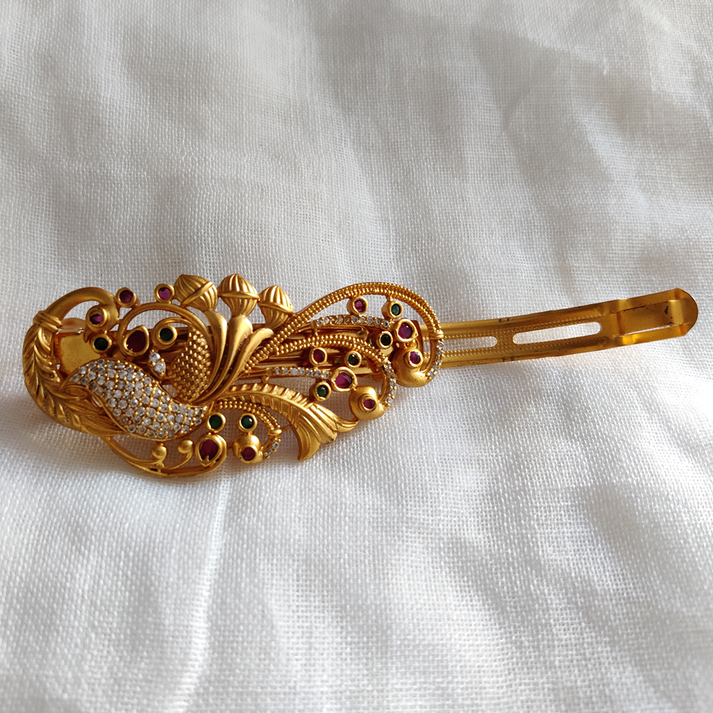 The Madhurya Silver Bridal Hair Pin-Buy Bridal Temple Jewellery Online — KO  Jewellery