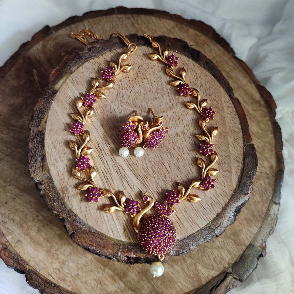 Buy Latest Ruby Necklace Collections | Kalyan Ruby Necklace Designs