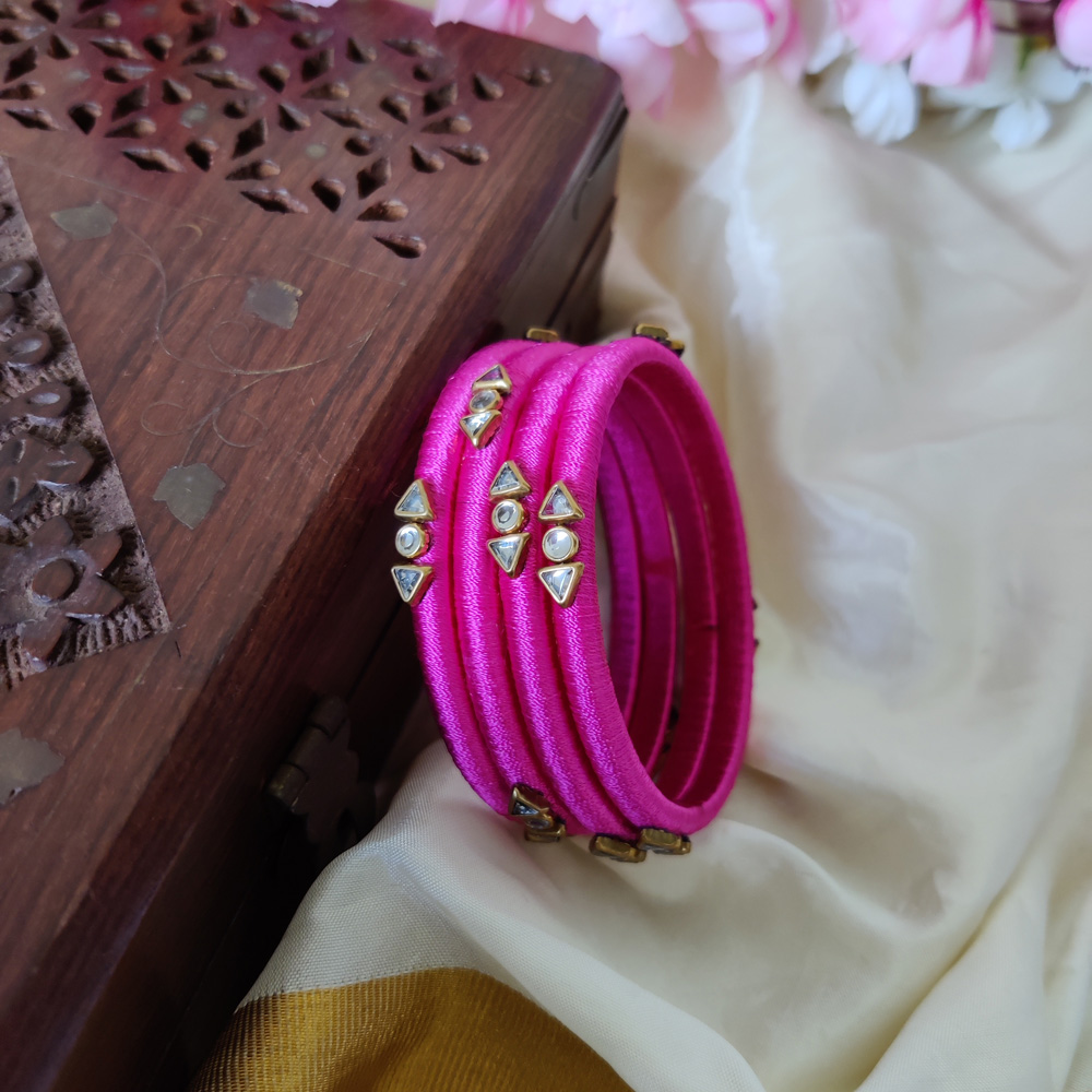 For reference only | Silk thread necklace, Silk bracelet, Silk bangles