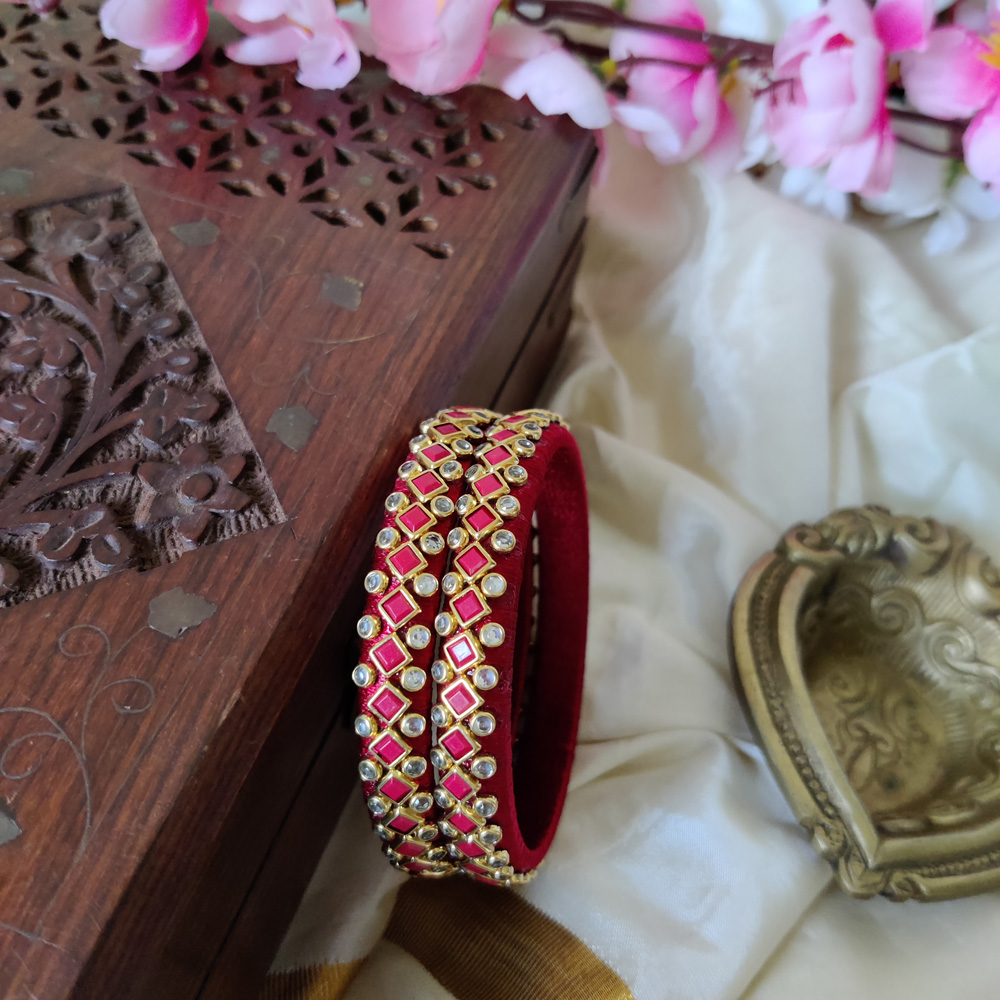 Buy Yaalz Women Multi Color Silk Thread Bridal And Festival Wear Kundan  Bangle Set, 2.1 Online at Best Prices in India - JioMart.