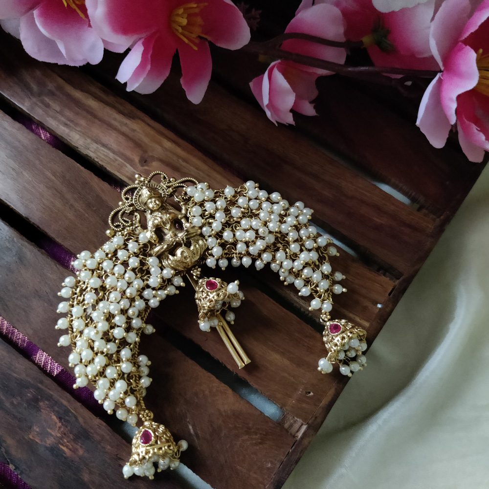 Lakshmi White Pearl Bridal Wedding Hair Accessories – Posh Jewelery