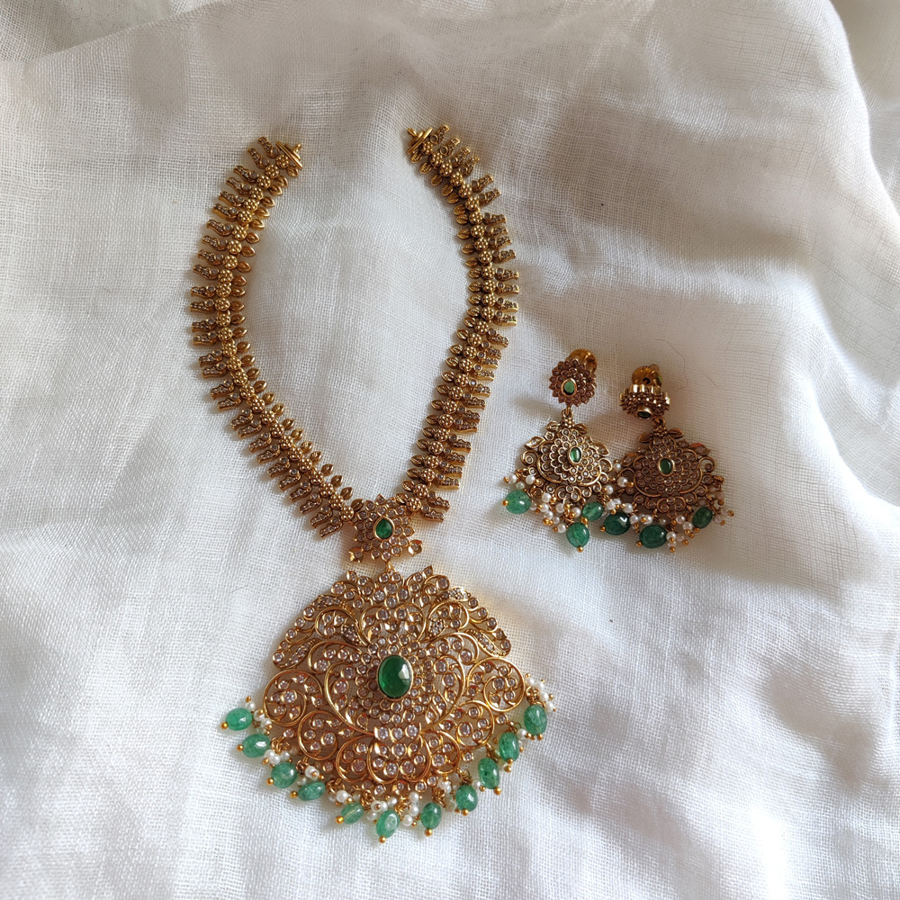 Floral Lakshmi Design Necklace