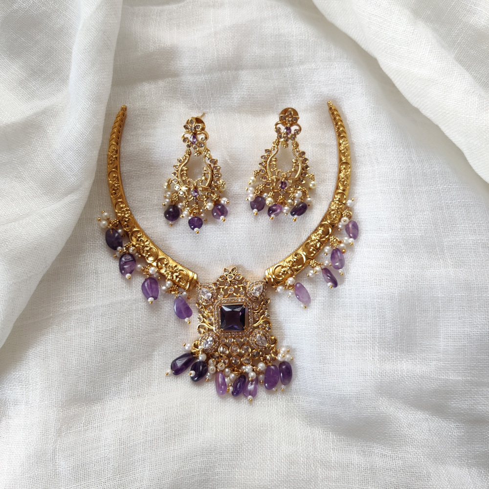 Bridal Necklace Set – Lavender