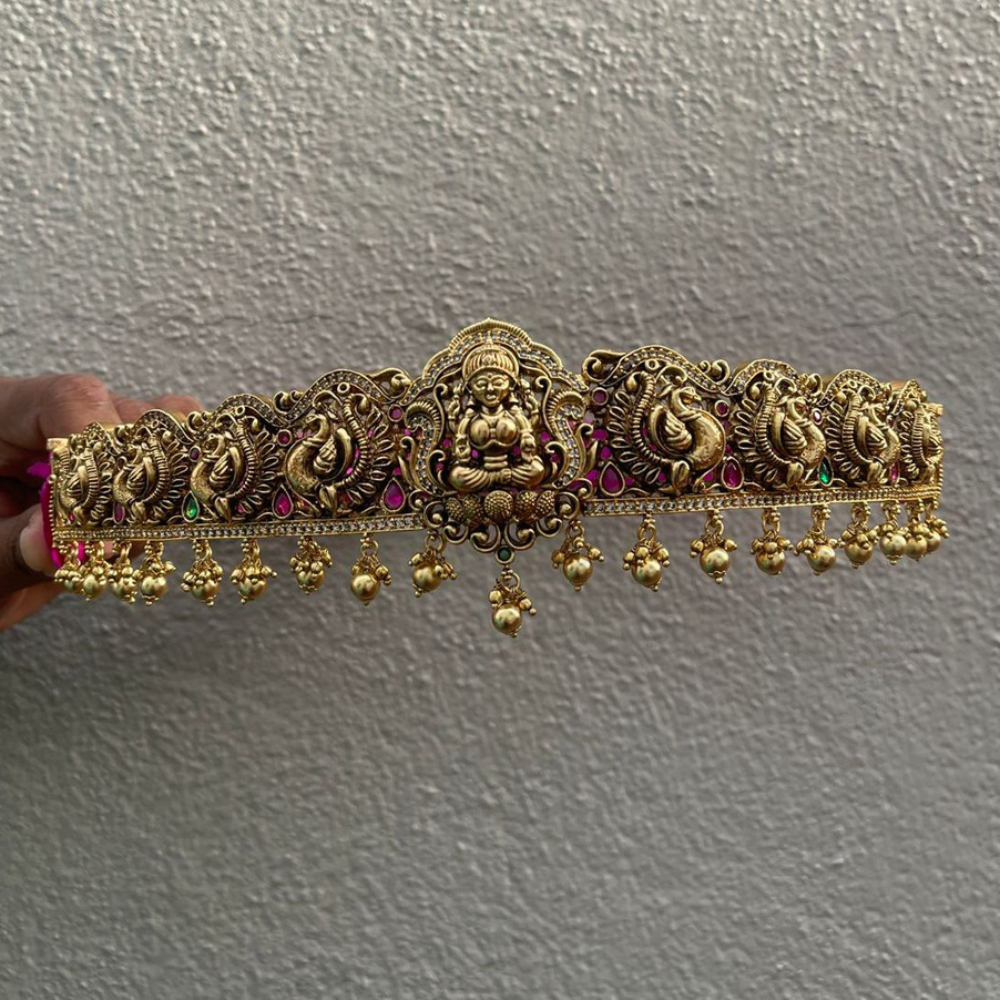 Gold Alike Lakshmi Peacock Hip Belt